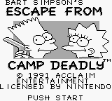 Bart Simpson's Escape from Camp Deadly (USA, Europe) Title Screen